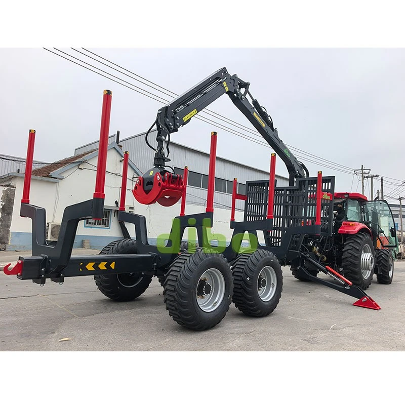 Load 35000lb Log Trailer With 28ft Crane With For Professional Forestry Use best